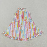 GSD2288 Colorful Bows Yoga Girl's Dress Onesie