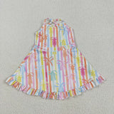 GSD2288 Colorful Bows Yoga Girl's Dress Onesie