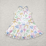 GSD2289 Coquette Bows Yoga Girl's Dress Onesie