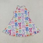 GSD2291 Colorful Coquette Bows Yoga Girl's Dress Onesie