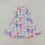 GSD2291 Colorful Coquette Bows Yoga Girl's Dress Onesie