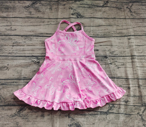 Preorder GSD2292 Butterfly Pink Yoga Girl's Dress Onesie