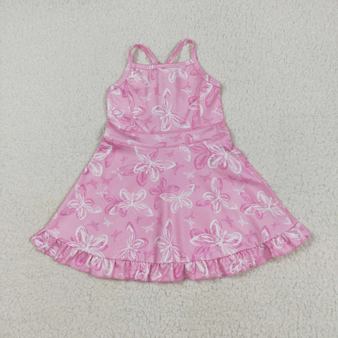 GSD2292 Butterfly Pink Yoga Girl's Dress Onesie