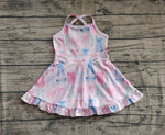 Preorder GSD2295 Flower Bows Pink Yoga Girl's Dress Onesie