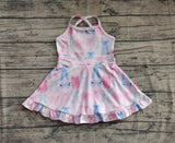 Preorder GSD2295 Flower Bows Pink Yoga Girl's Dress Onesie