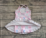 Preorder GSD2295 Flower Bows Pink Yoga Girl's Dress Onesie