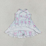 GSD2297 Bows Stripe Yoga Girl's Dress Onesie