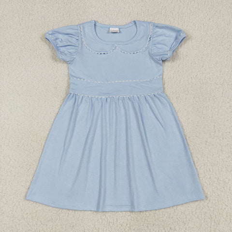 GSD2316 Blue Ruffles Cute Girl's Dress