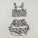 GSD2327 Fashion Leopard Yoga Girls Skorts Set