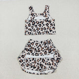 GSD2327 Fashion Leopard Yoga Girls Skorts Set