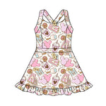 Preorder 04.09 GSD2341 Cartoon Mouse Pink Yoga Girl's Dress Onesie