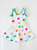 Preorder GSD2346 Flower Green Yoga Girl's Dress Onesie