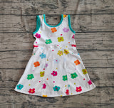 Preorder GSD2346 Flower Green Yoga Girl's Dress Onesie