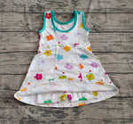Preorder GSD2346 Flower Green Yoga Girl's Dress Onesie