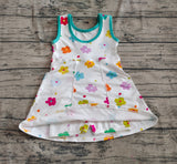 Preorder GSD2346 Flower Green Yoga Girl's Dress Onesie