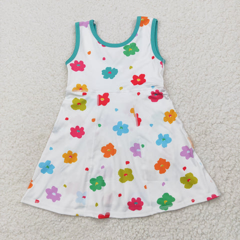 GSD2346 Flower Green Yoga Girl's Dress Onesie