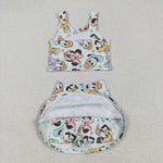 GSD2353 Cartoon Mouse Cute Yoga Girls Skorts Set