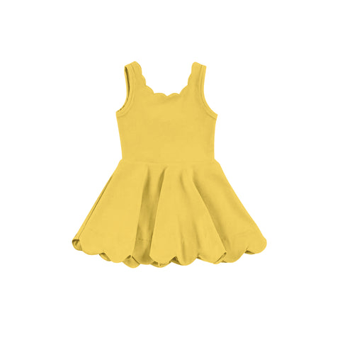 Preorder 04.14 Yellow Solid Color Yoga Girl's Dress Onesie