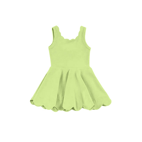 Preorder 04.14 Green Solid Color Yoga Girl's Dress Onesie