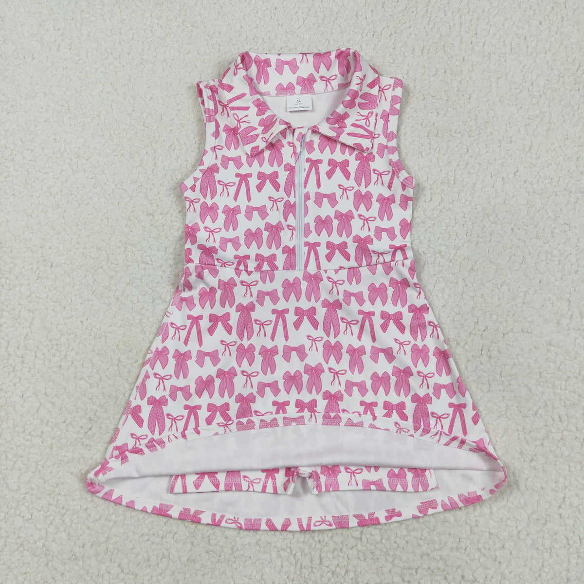 GSD2379 Coquette Bows Pink Yoga Girl's Dress Onesie – Amy yu garments ...