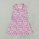 GSD2379 Coquette Bows Pink Yoga Girl's Dress Onesie