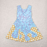 GSD2380 Summer Ice cream Yoga Girl's Dress Onesie