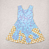 GSD2380 Summer Ice cream Yoga Girl's Dress Onesie