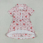 GSD2407 Strawberry Bows Yoga Zipper Girl's Dress Onesie