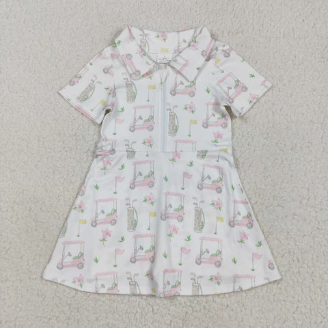 GSD2410 Golf Cart Yoga Zipper Girl's Dress Onesie