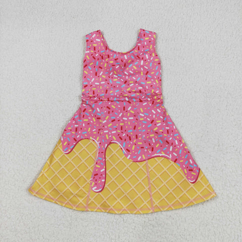 GSD2417 Summer Ice cream Yoga Girl's Dress Onesie
