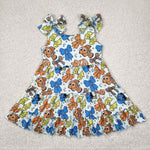 GSD2462 Cartoon Fish Bows Cute Girl's Dress