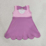GSD2518 Purple Princess Scallop Edge Girl's Dress