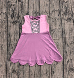 Preorder Samples GSD2518 Purple Princess Scallop Edge Girl's Dress