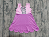 Preorder Samples GSD2518 Purple Princess Scallop Edge Girl's Dress