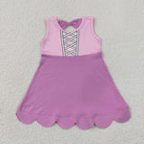 GSD2518 Purple Princess Scallop Edge Girl's Dress