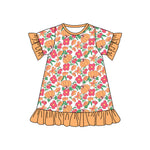 Preorder 05.16 GSD2541 Pumpkin Flower Orange Cute Girl's Dress