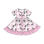 Preorder 05.16 GSD2542 Pumpkin Bows Pink Girl's Dress