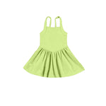 Preorder 05.27 GSD2561 Solid Color Green Yoga Girl's Dress Onesie