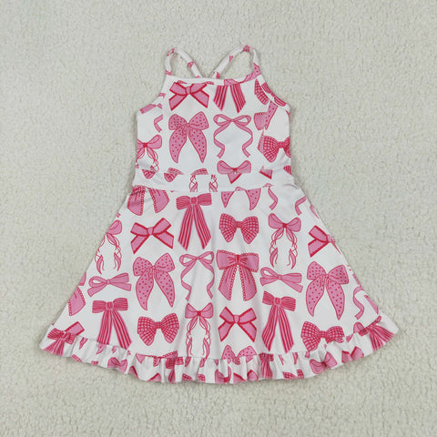 GSD2564 Coquette Bows Pink Yoga Girl's Dress Onesie