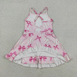 GSD2567 Baseball Bows Pink Yoga Girl's Dress Onesie