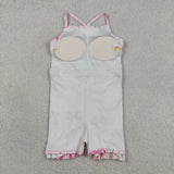 GSD2567 Baseball Bows Pink Yoga Girl's Dress Onesie