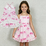 GSD2567 Baseball Bows Pink Yoga Girl's Dress Onesie