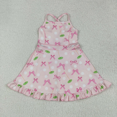 GSD2568 Golf Bows Pink Yoga Girl's Dress Onesie