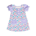 Preorder 05.29 GSD2578 Birthday Cake Purple Dots Girl's Dress