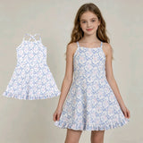 GSD2580 Flower Bows Yoga Girl's Dress Onesie