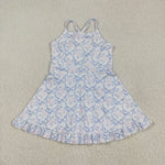 GSD2580 Flower Bows Yoga Girl's Dress Onesie