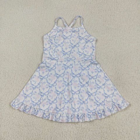 GSD2580 Flower Bows Yoga Girl's Dress Onesie
