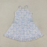 GSD2580 Flower Bows Yoga Girl's Dress Onesie