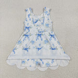 GSD2587 Flower Bows Yoga Girl's Dress Onesie