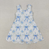 GSD2587 Flower Bows Yoga Girl's Dress Onesie